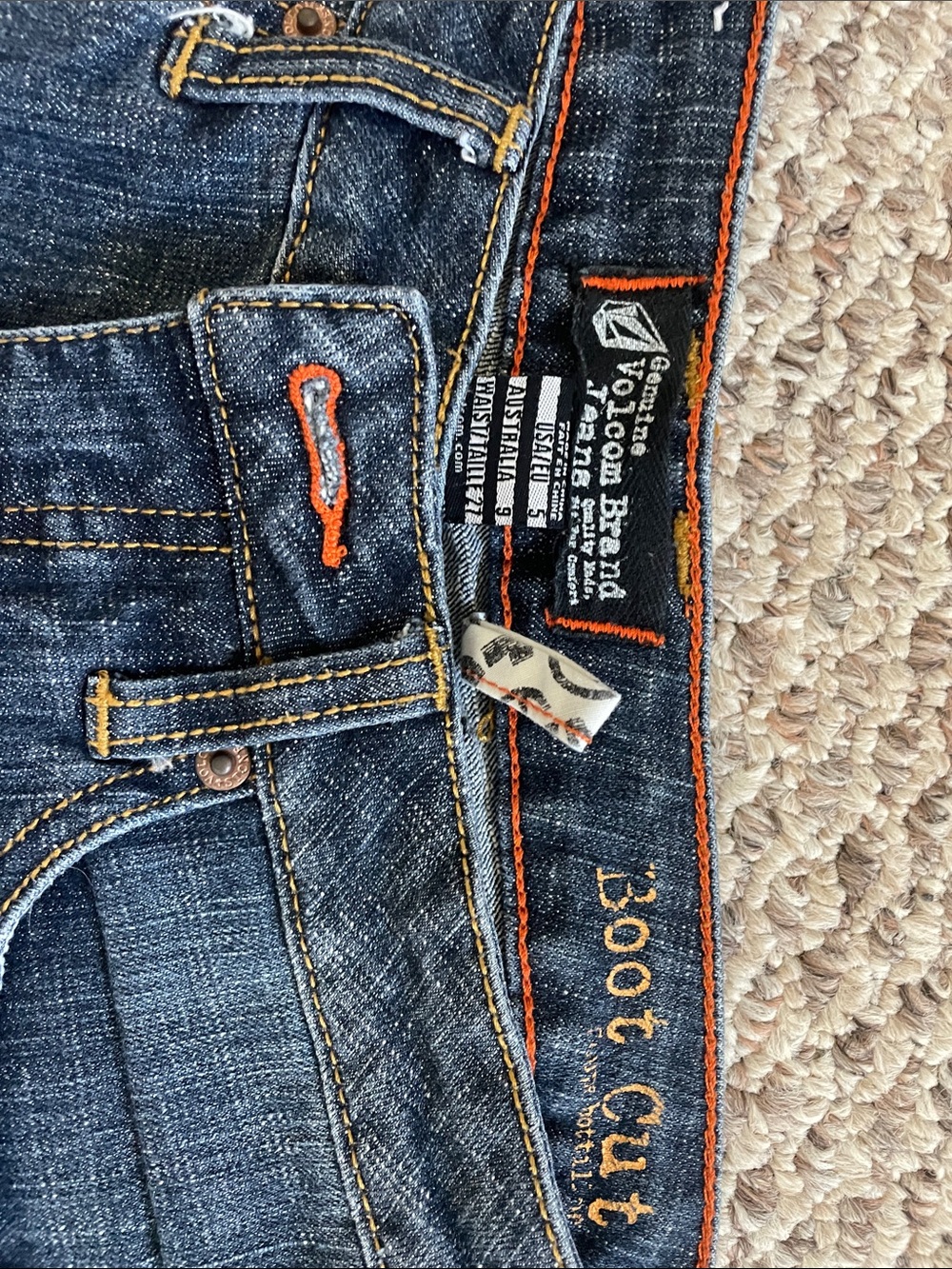 Volcom Y2K Boot Cut Dark Blue Denim Jeans - Size 5